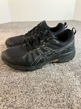Asics Gel-Venture 7  Men Size 8.5 Trail Running Shoes Black Sneaker 1011A560